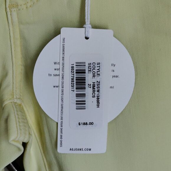 🤩HOST PICK 🤩NWT $188 AG Legging Super Skinny Ankle Butter Yellow jeans - Picture 3 of 10